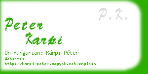 peter karpi business card